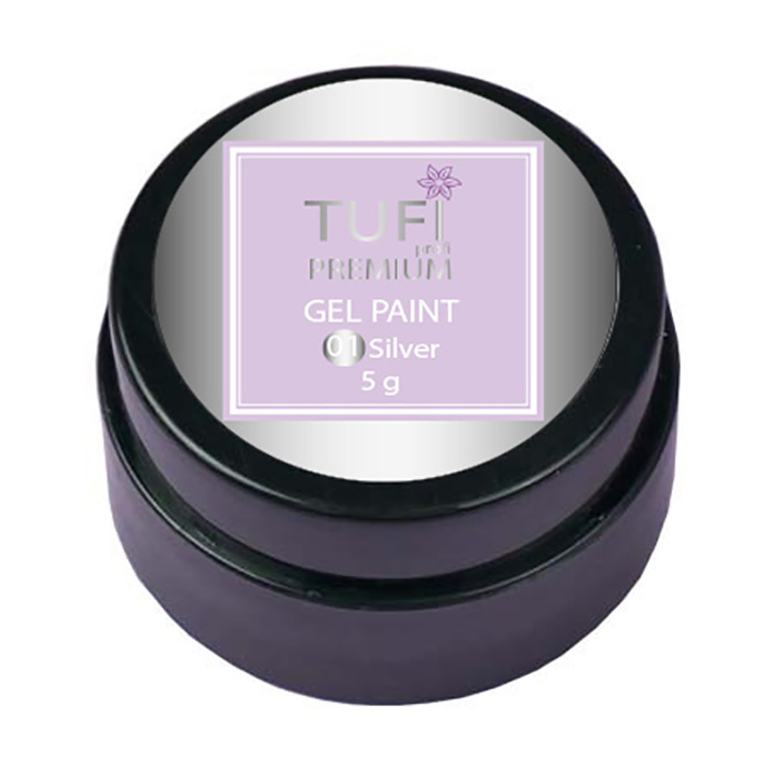 Гель-фарба для нігтів Tufi Profi Premium Gel Paint 01 Silver, 5 г