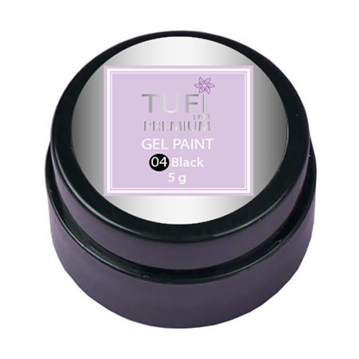 Гель-фарба для нігтів Tufi Profi Premium Gel Paint 04 Black, 5 г