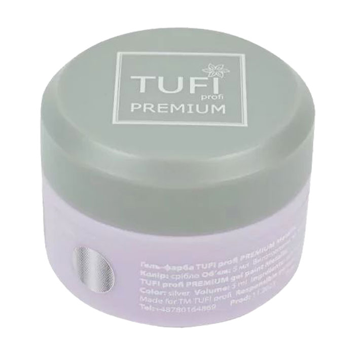 Гель-фарба для нігтів Tufi Profi Premium Gel Paint Metallic Срібло, 5 г