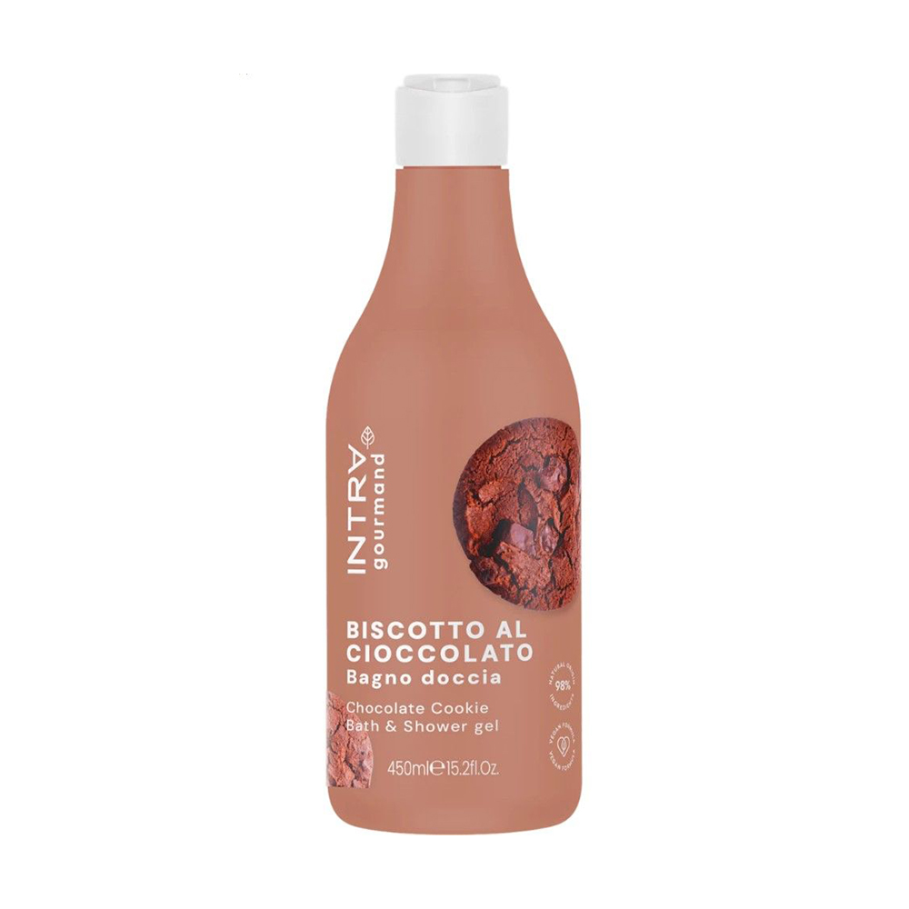 Гель-крем для душу та ванни Intra Chocolate Cookie Bath &amp; Shower Gel з ферментованим вівсом, 450 мл