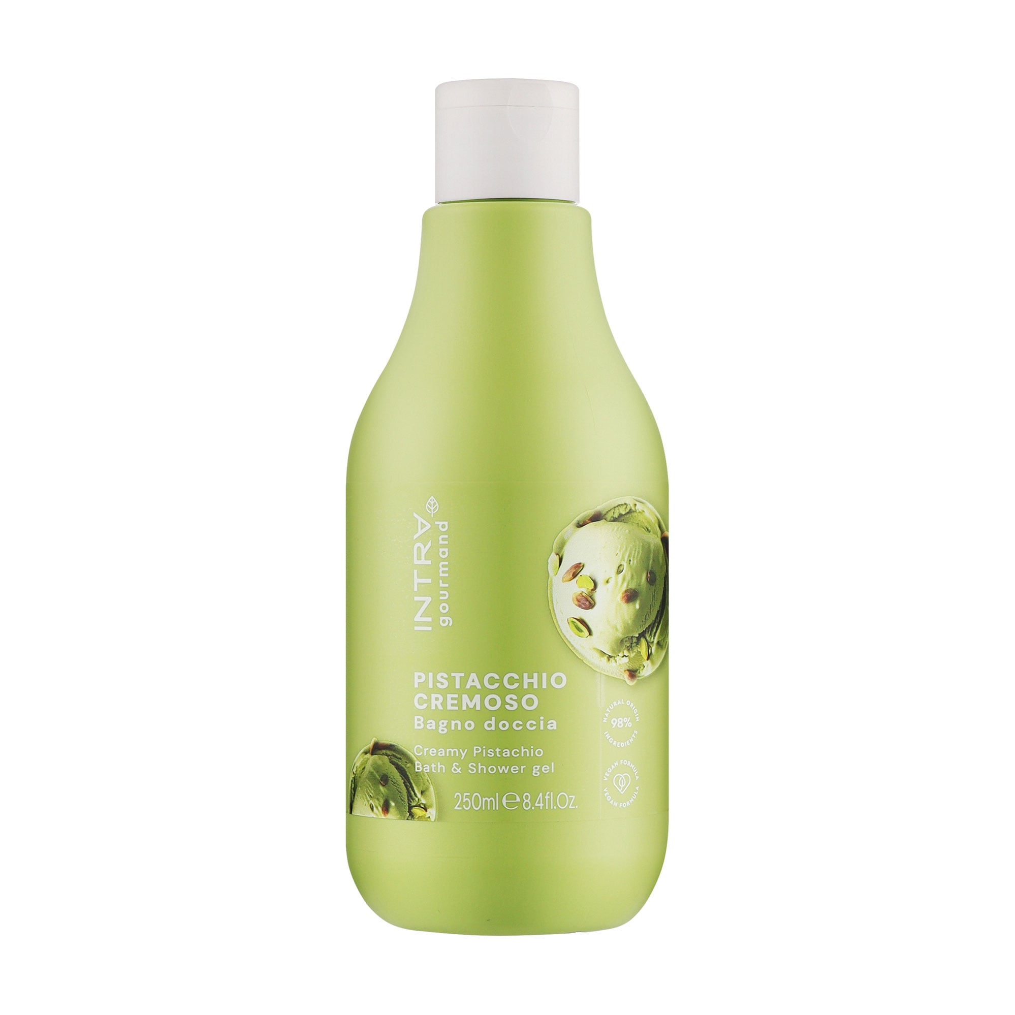 Гель-крем для душу та ванни Intra Creamy Pistachio Bath &amp; Shower Gel з ферментованим вівсом, 250 мл