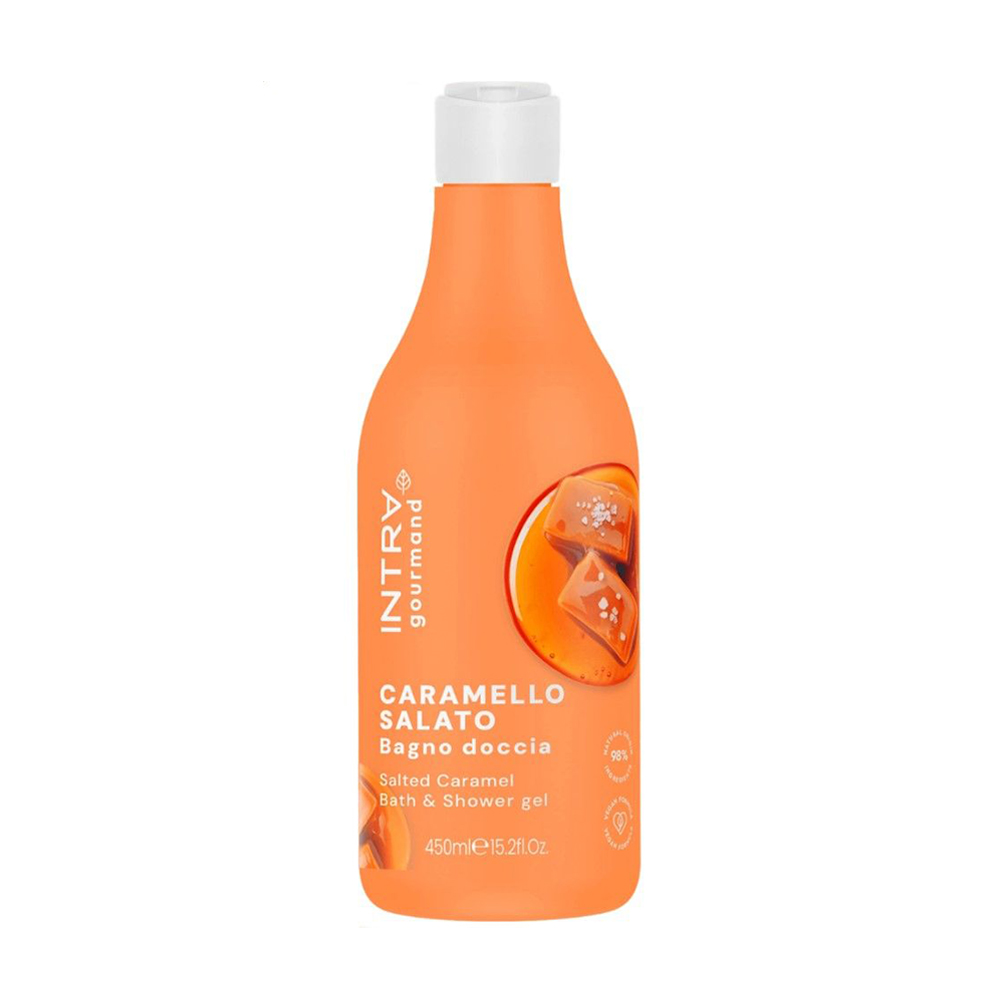 Гель-крем для душу та ванни Intra Salted Caramel Bath &amp; Shower Gel з ферментованим вівсом, 450 мл