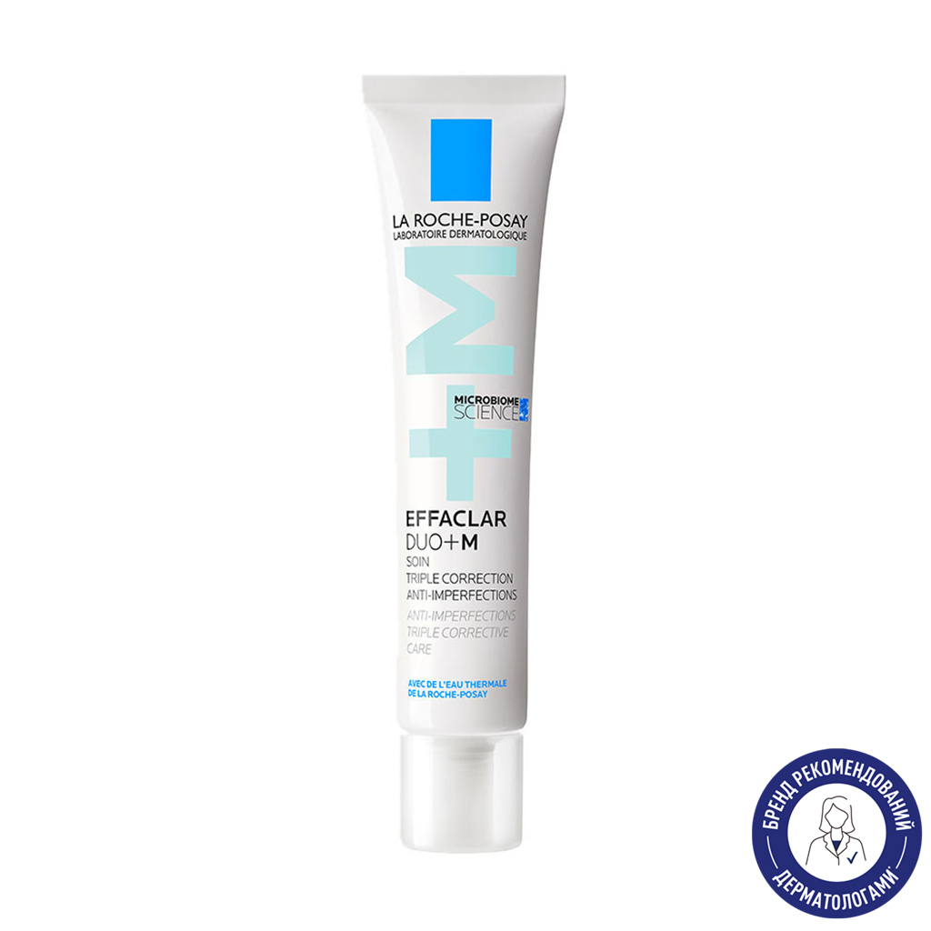 Гель-крем для обличчя La Roche-Posay Effaclar Duo + M потрійної дії для корекції недоліків проблемної шкіри та запобігання їх появі, 40 мл