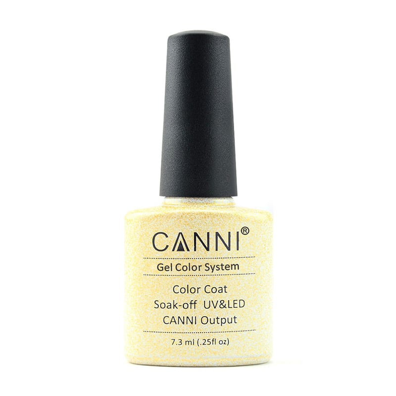 Гель-лак для нігтів Canni Gel Color System Color Coat Soak-off UV&amp;LED 183 Прозорий з сріблястими блискітками, 7.3 мл