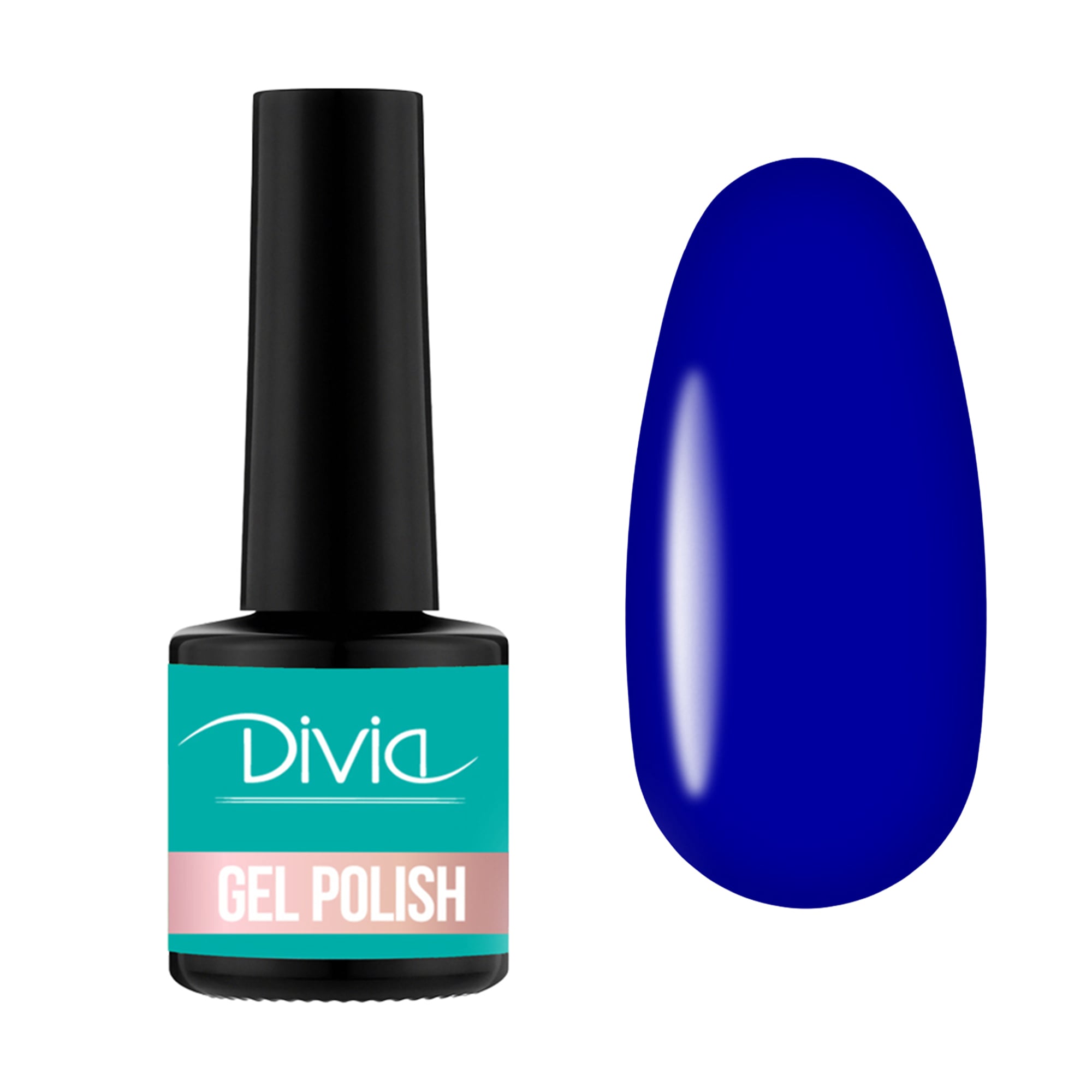 Гель-лак для нігтів Divia Neon Vibe Gel Polish Di1233, NV010 Deep Blue, 8 мл