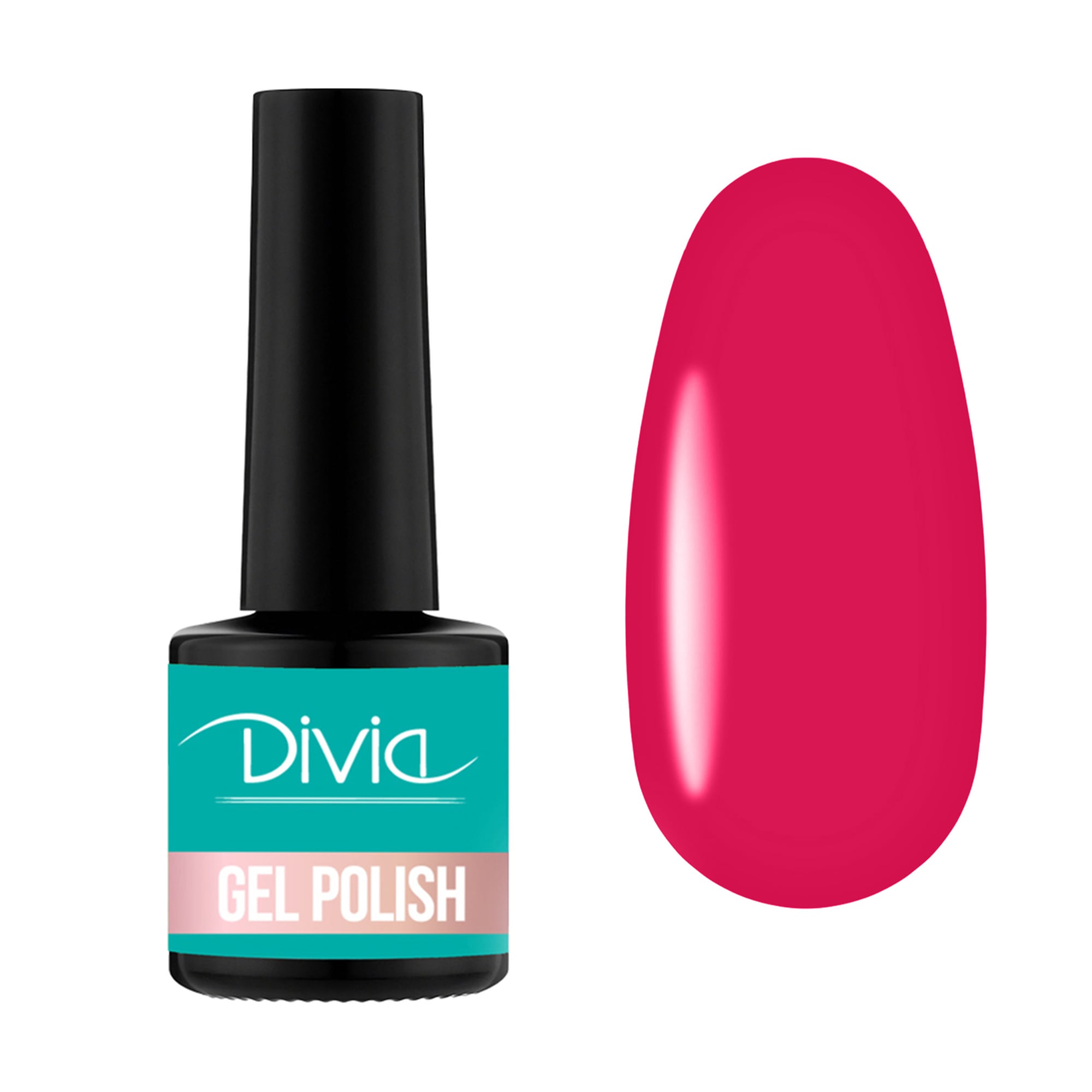 Гель-лак для нігтів Divia Neon Vibe Gel Polish Di1233, NV020 Neon Berry, 8 мл