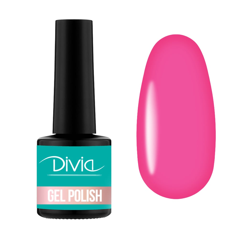 Гель-лак для нігтів Divia Neon Vibe Gel Polish Di1233, NV070 Neon Pink, 8 мл