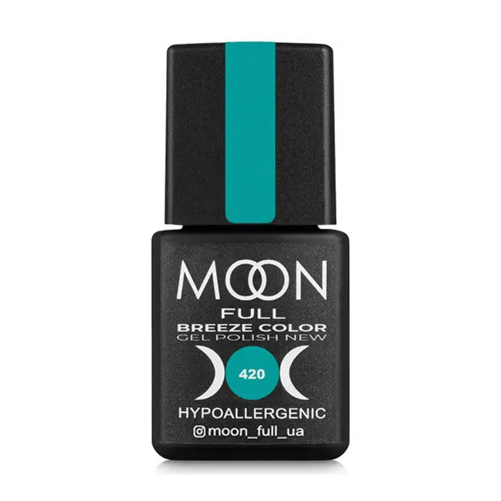 Гель-лак для нігтів Moon Full Breeze Color Gel Рolish 420 Блакитна бірюза, 8 мл