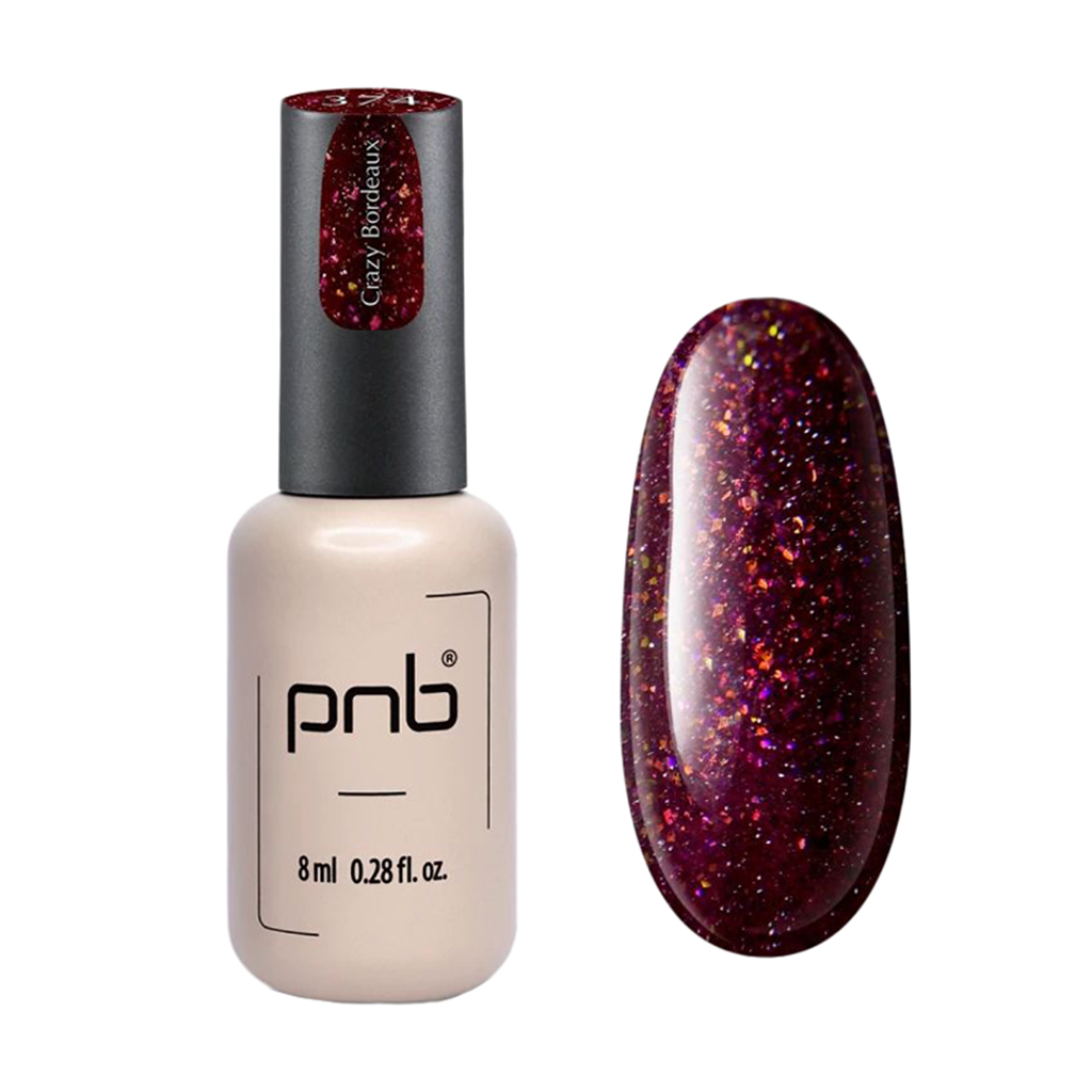 Гель-лак для нігтів PNB Gel Polish UV/LED 374 Сrazy Bordeaux, 8 мл