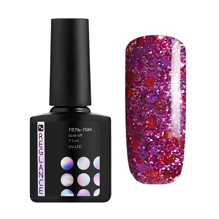 Гель-лак для нігтів Reglance Gel Polish 013 Пурпурний з блискітками, 7.5 мл
