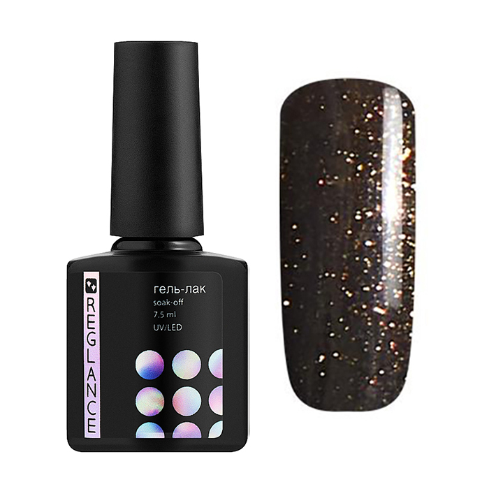 Гель-лак для нігтів Reglance Gel Polish 023 Темно-коричневий з мікроблиском, 7.5 мл