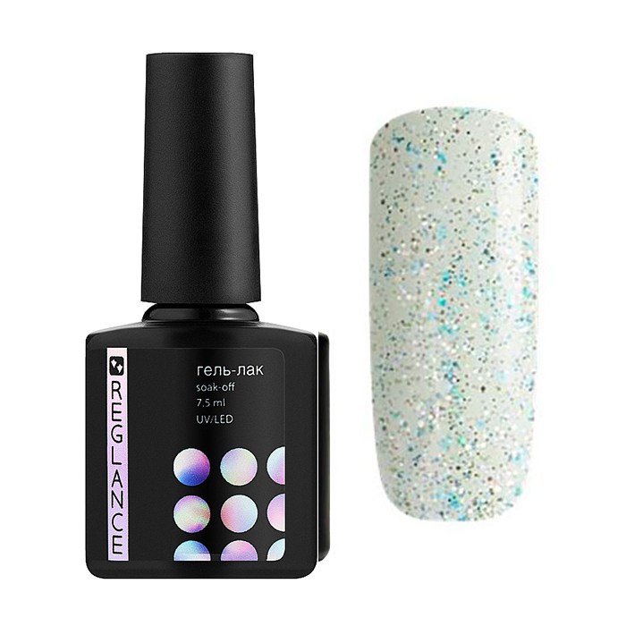 Гель-лак для нігтів Reglance Gel Polish 178 Прозорий із блакитним глітером, 7.5 мл