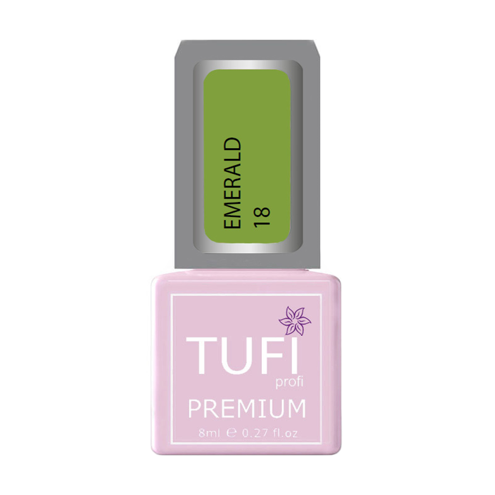 Гель-лак для нігтів Tufi profi Premium Emerald 18 Васабі, 8 мл