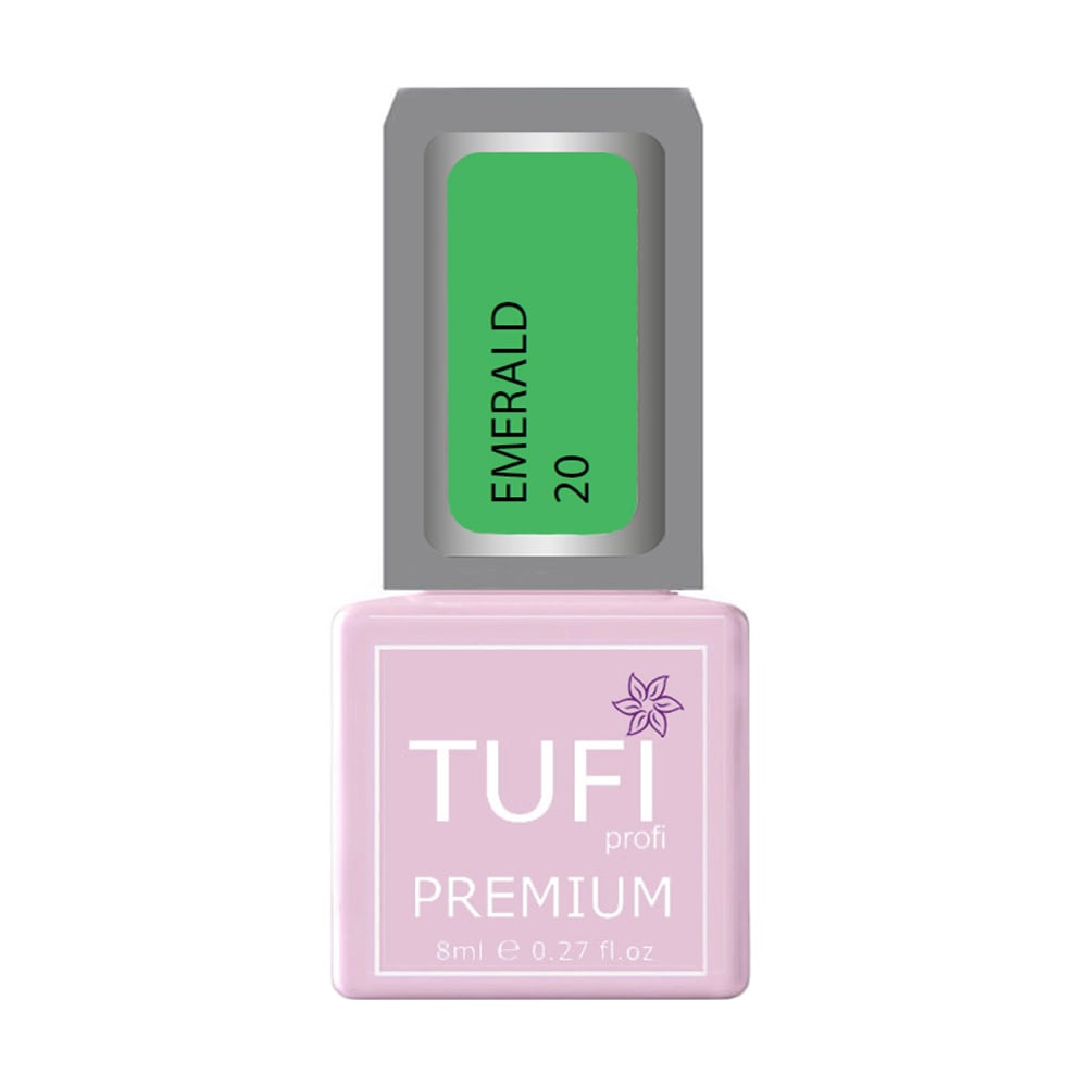 Гель-лак для нігтів Tufi profi Premium Emerald 20 Райський зелений, 8 мл