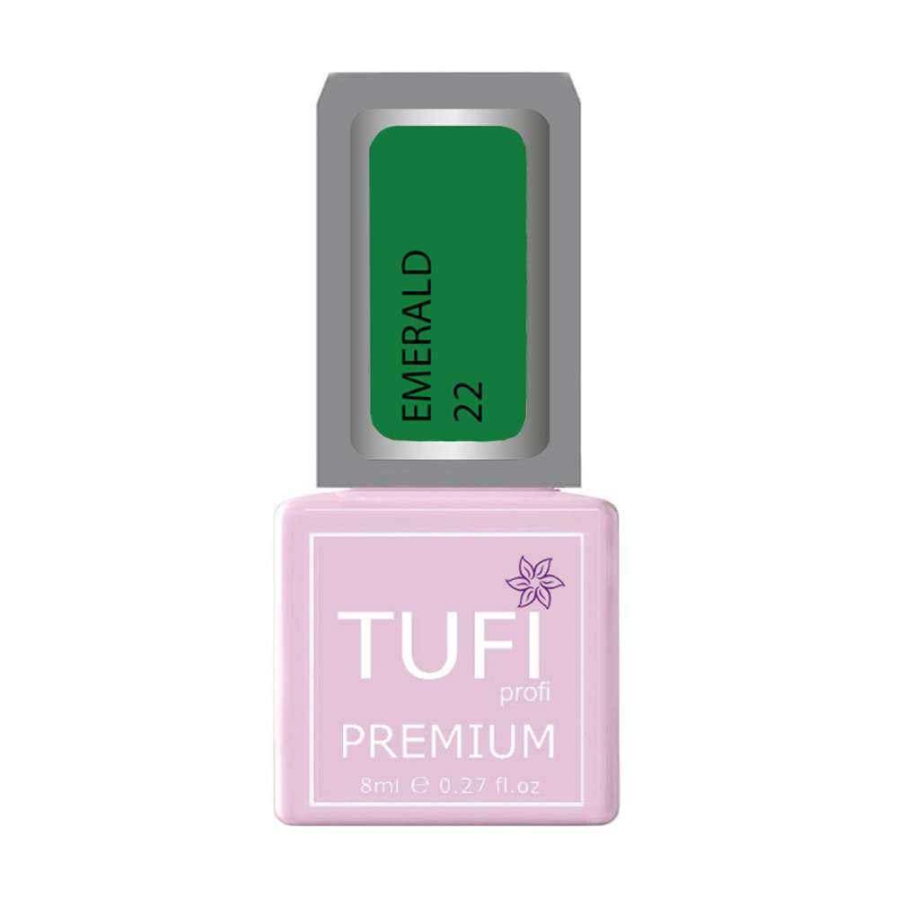 Гель-лак для нігтів Tufi profi Premium Emerald 22 Норвезький ліс, 8 мл
