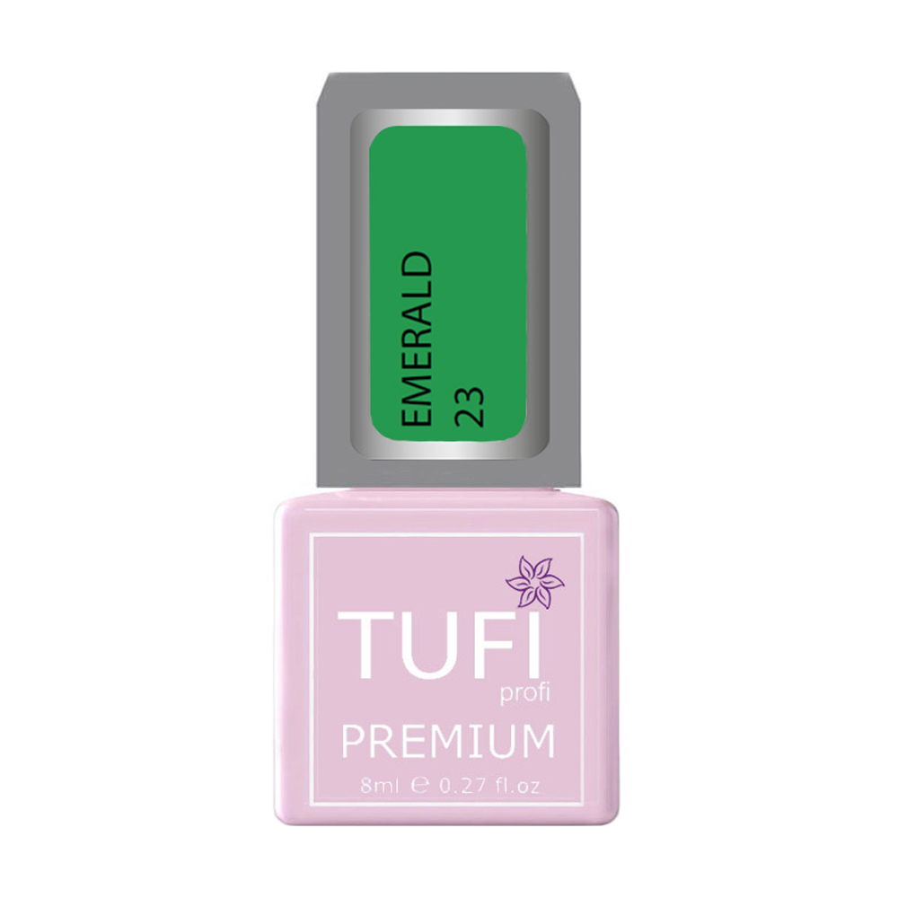 Гель-лак для нігтів Tufi profi Premium Emerald 23 Малахітовий туман, 8 мл