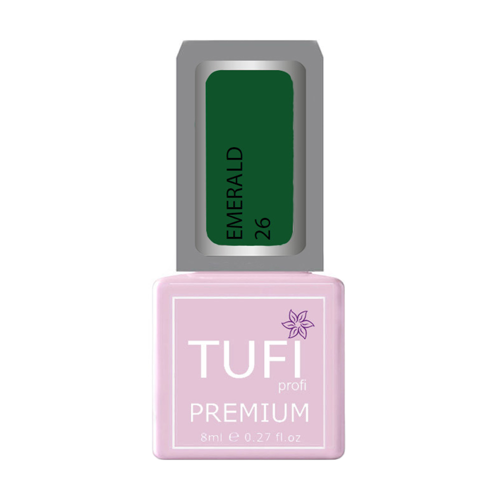 Гель-лак для нігтів Tufi profi Premium Emerald 26 Ірландський мох, 8 мл