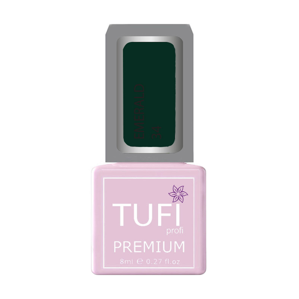 Гель-лак для нігтів Tufi profi Premium Emerald 34 Відьомське око, 8 мл