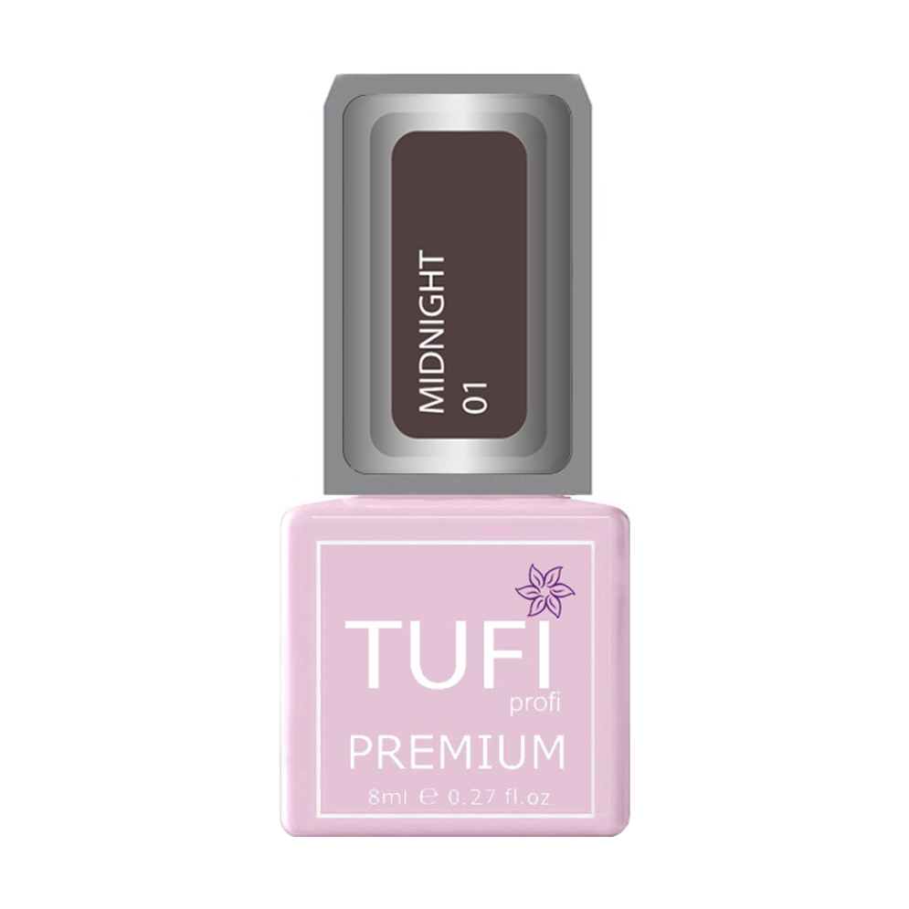 Гель-лак для нігтів Tufi profi Premium Midnight 01 Декоративна троянда, 8 мл