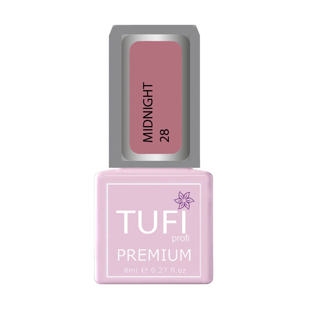 Гель-лак для нігтів Tufi profi Premium Midnight 28 Сріблясто-рожевий, 8 мл