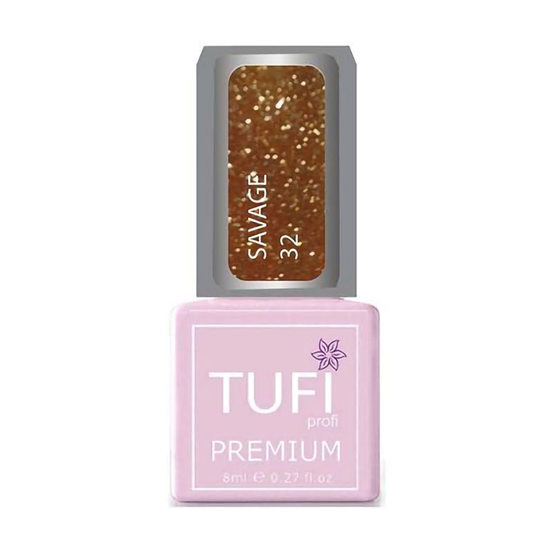 Гель-лак для нігтів Tufi profi Premium Savage 32 Світловідбивний Абу-Дабі, 8 мл