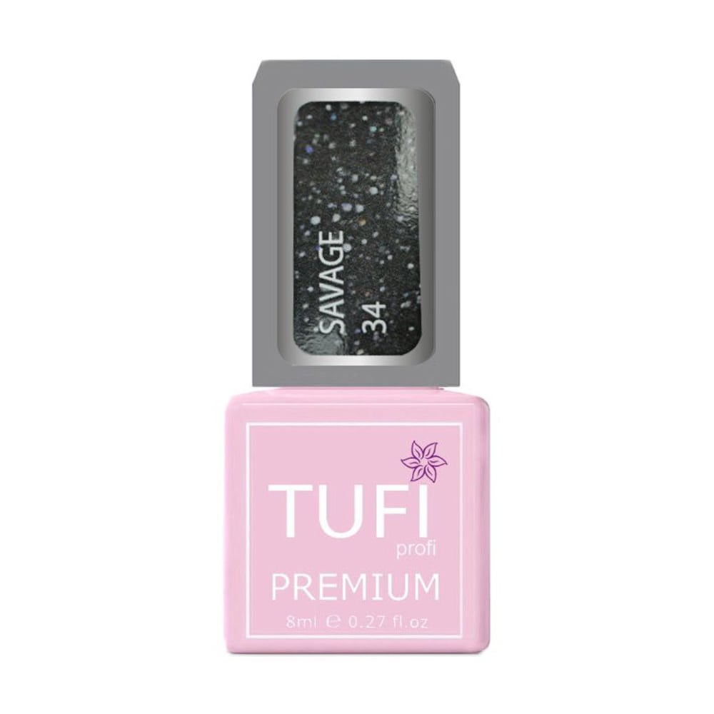 Гель-лак для нігтів Tufi profi Premium Savage 34 Світловідбивний Амстердам, 8 мл