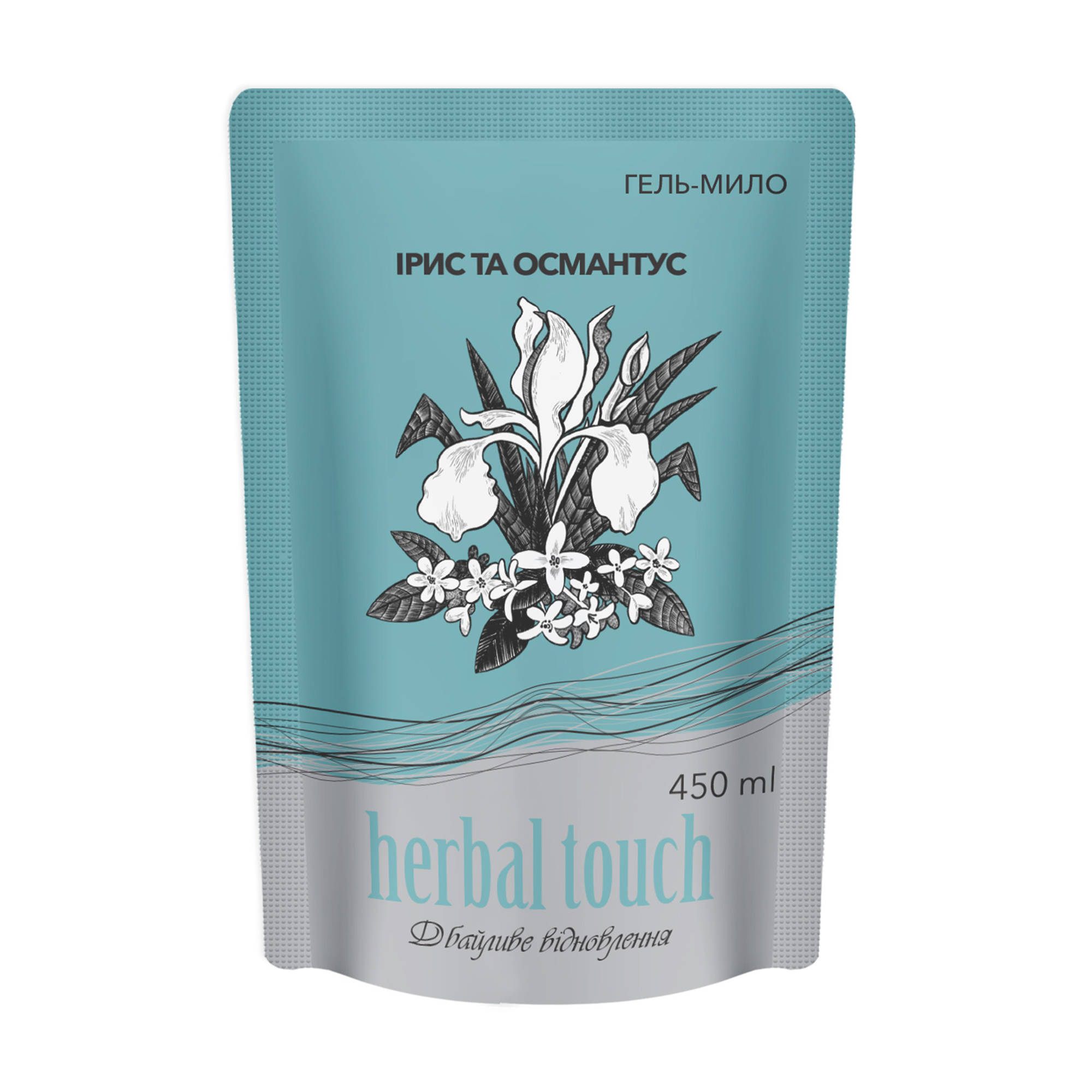Гель-мило Herbal Touch Ірис та османтус, 450 мл (дойпак)