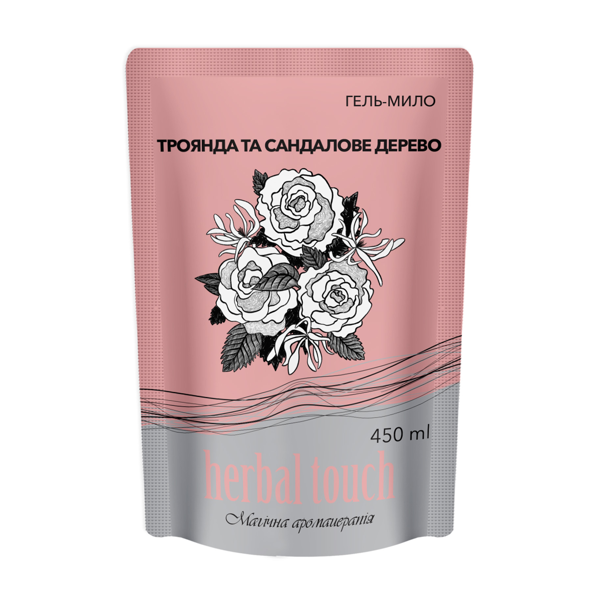 Гель-мило Herbal Touch Троянда та сандалове дерево, 450 мл (дойпак)