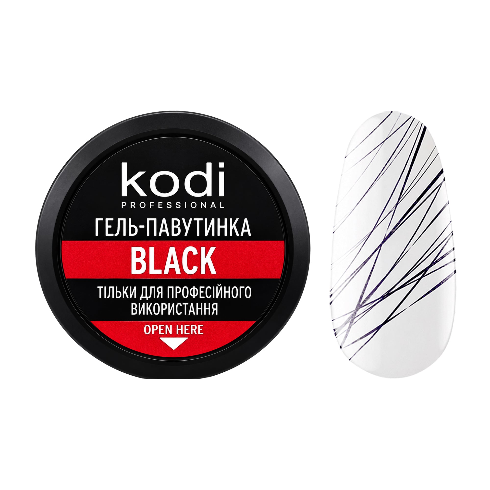 Гель-павутинка для нігтів Kodi Professional Spider Gel, Black, 4 мл