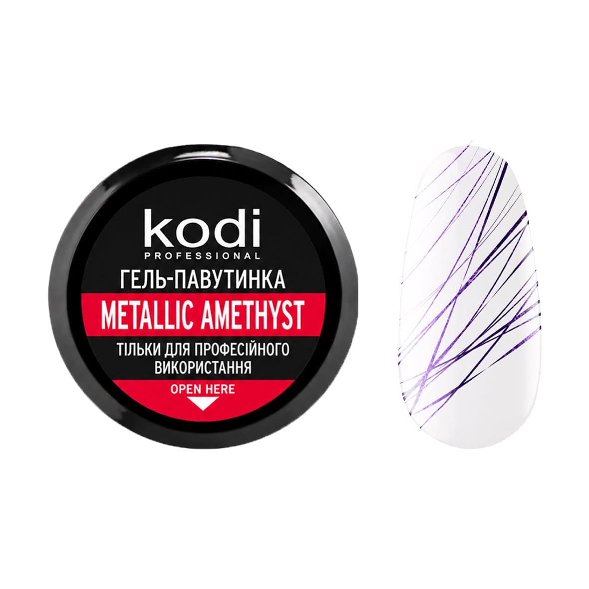 Гель-павутинка для нігтів Kodi Professional Spider Gel, Metallic Amethyst, 4 мл