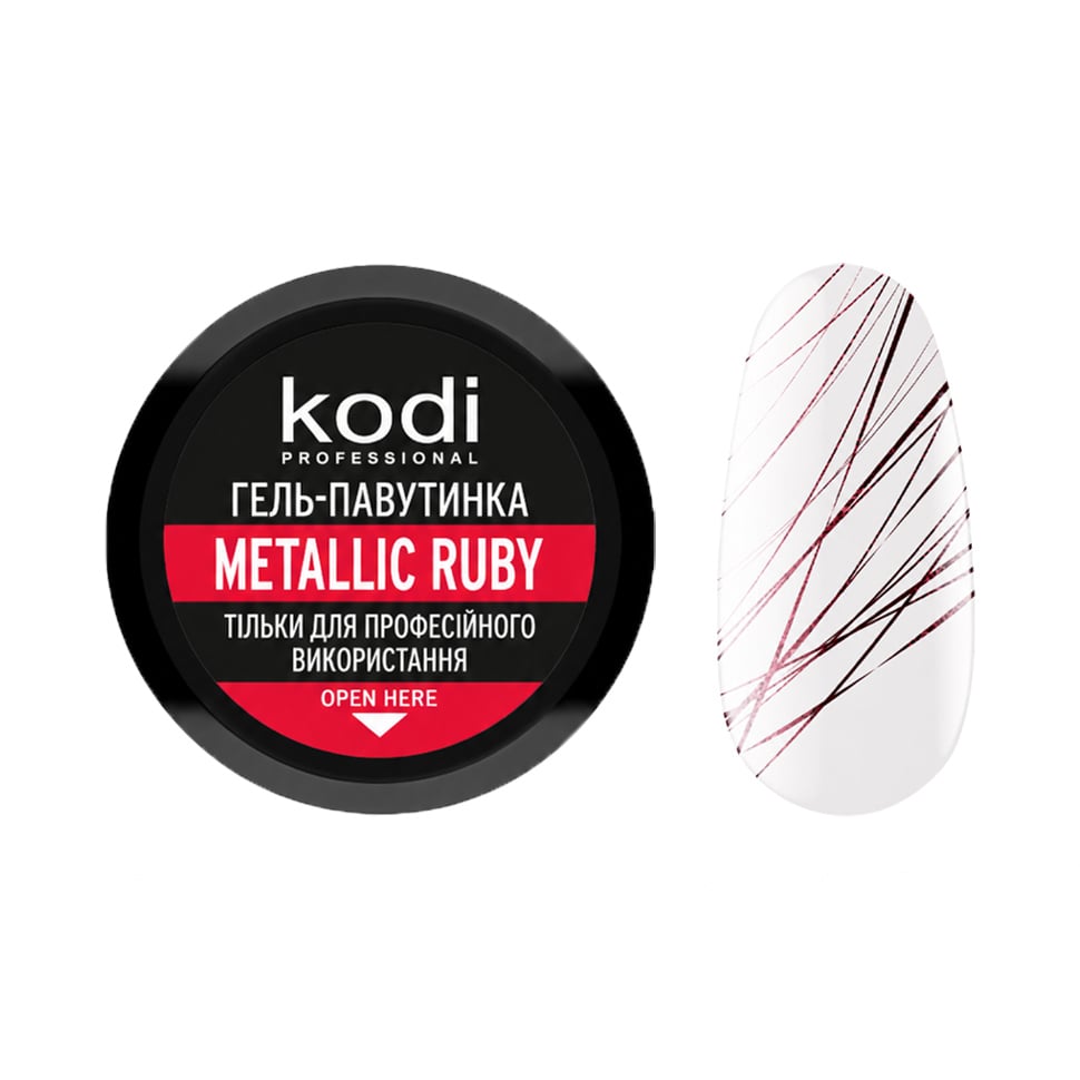 Гель-павутинка для нігтів Kodi Professional Spider Gel, Metallic Ruby, 4 мл