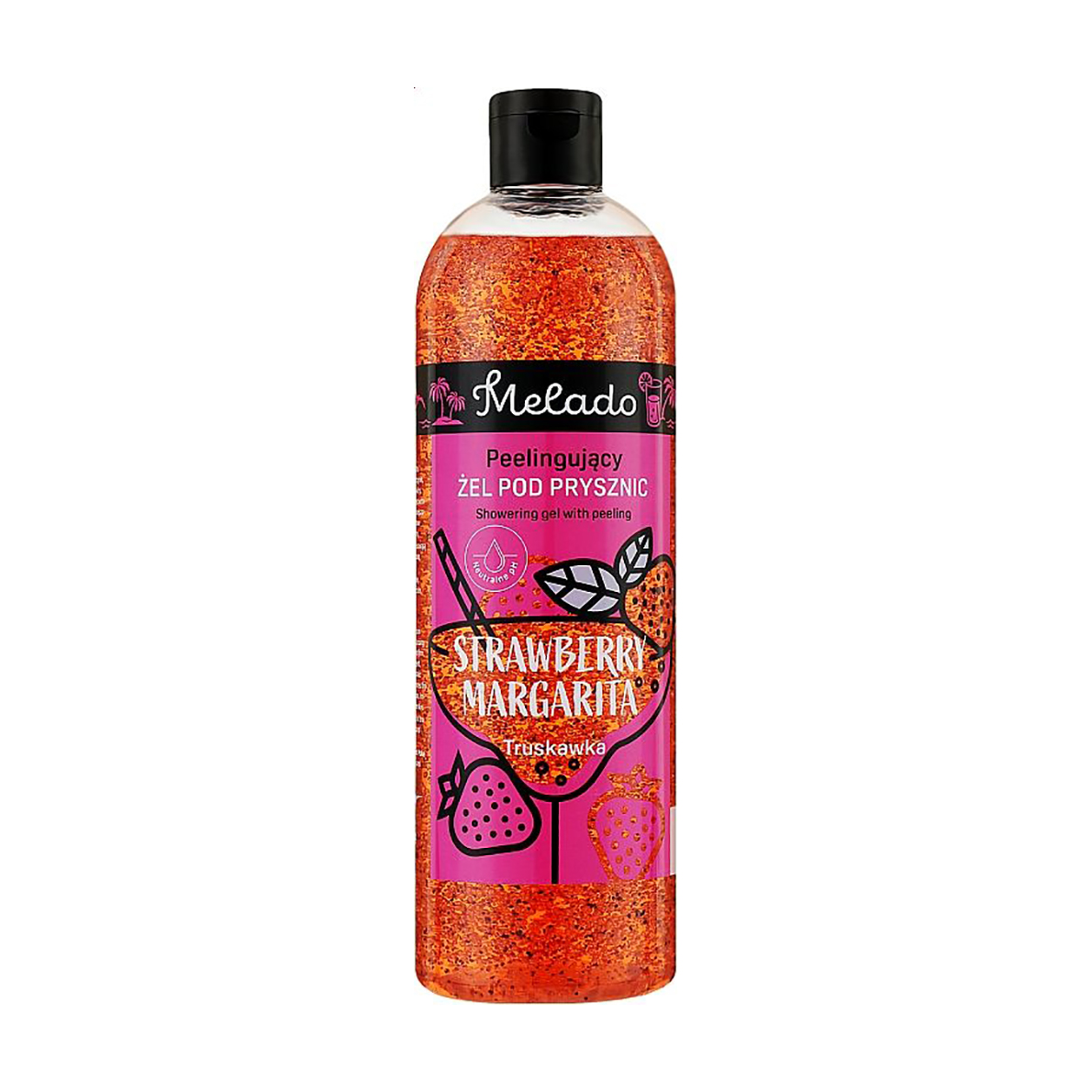 Гель-скраб для душу Melado Shower Gel Strawberry Margarita Полунична Маргарита, 500 мл