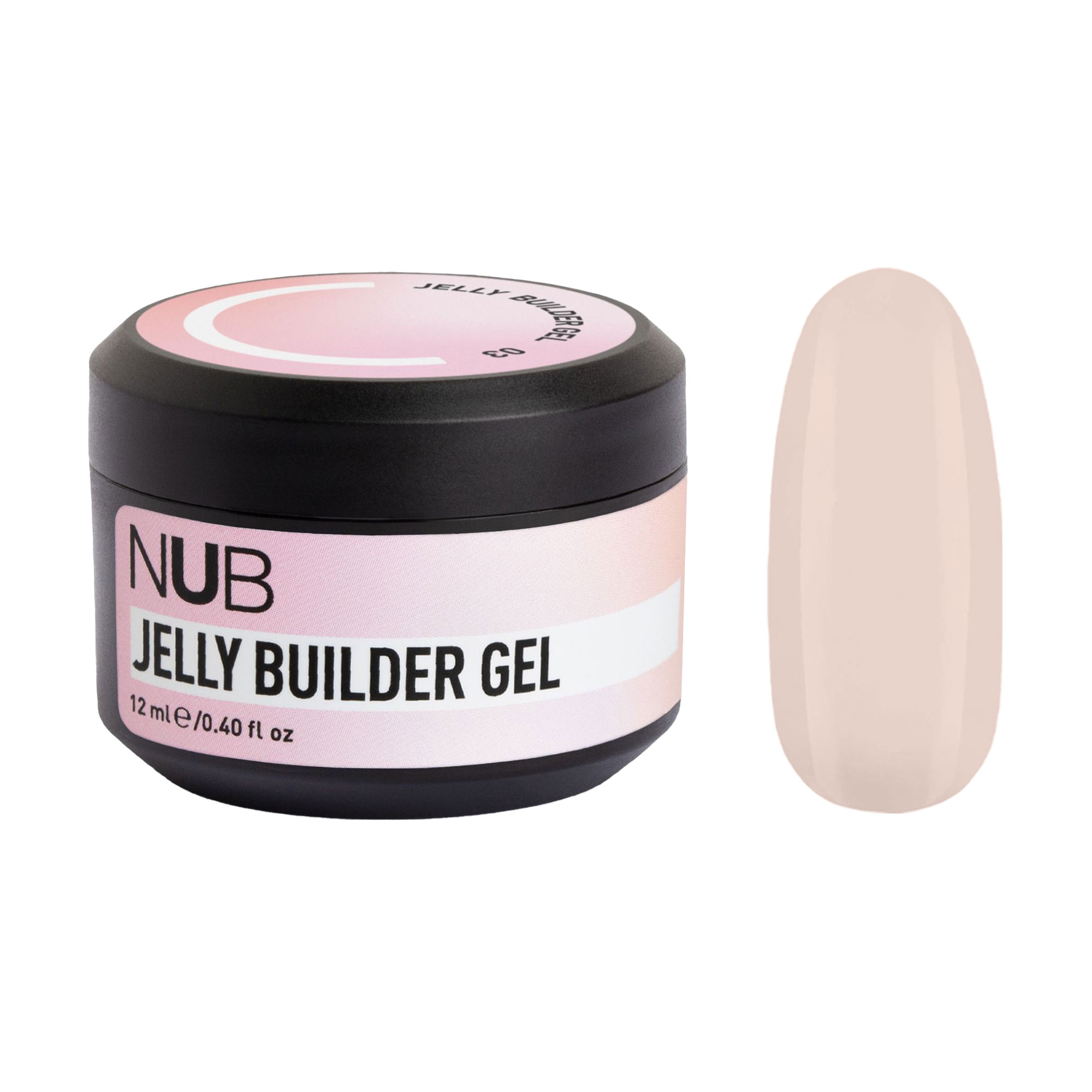 Гель-желе для моделювання нігтів та добудовування кутів NUB Jelly Builder Gel 03, 12 мл