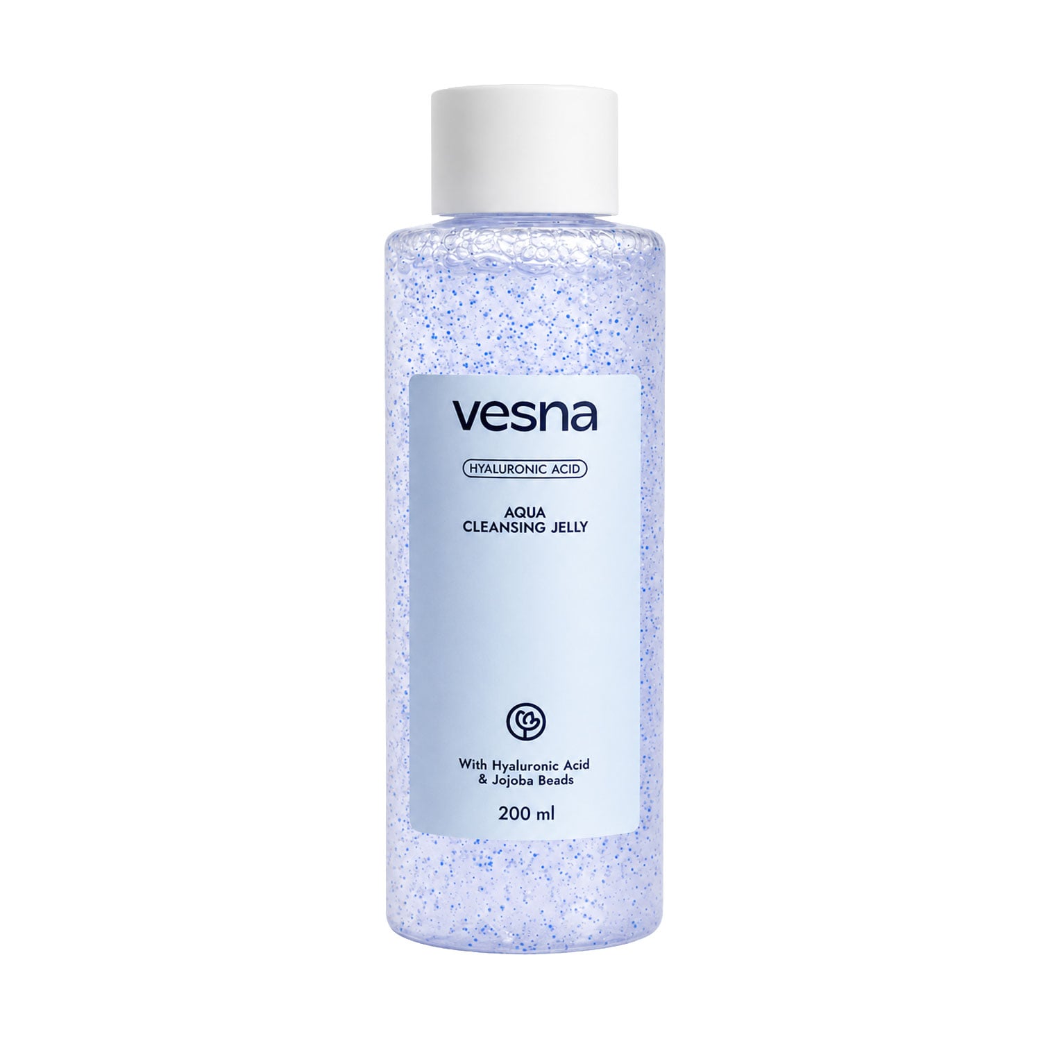 Гель-желе для вмивання Vesna Hyaluronic Acid Aqua Cleansing Jelly з гіалуроновою кислотою та гранулами жожоба, 200 мл