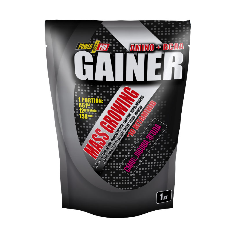 Гейнер Power Pro Gainer Лісова ягода, в порошку, 1 кг