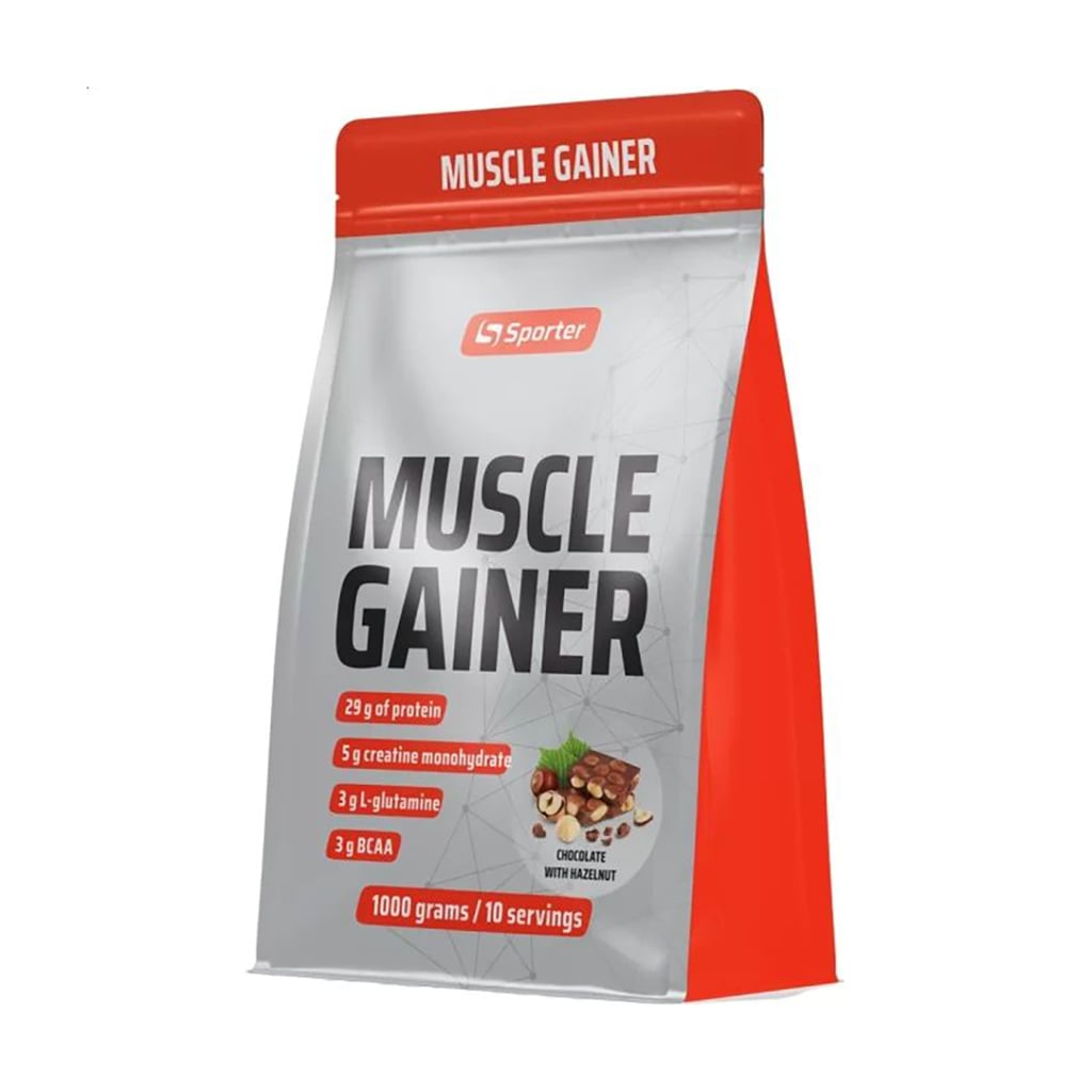 Гейнер Sporter Muscle Gainer Шоколад з фундуком, в порошку, 1 кг