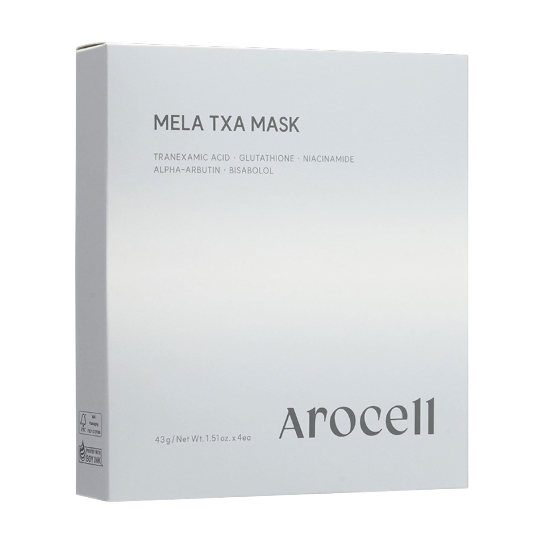Гідрогелева маска для обличчя Arocell Mela TXA Mask з транексамовою кислотою, глутатіоном та арбутином, 4*43 г