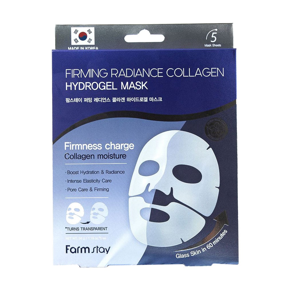 Гідрогелева маска для обличчя FarmStay Firming Radiance Collagen Hydrogel Mask для пружності шкіри, з колагеном, 5*34 г