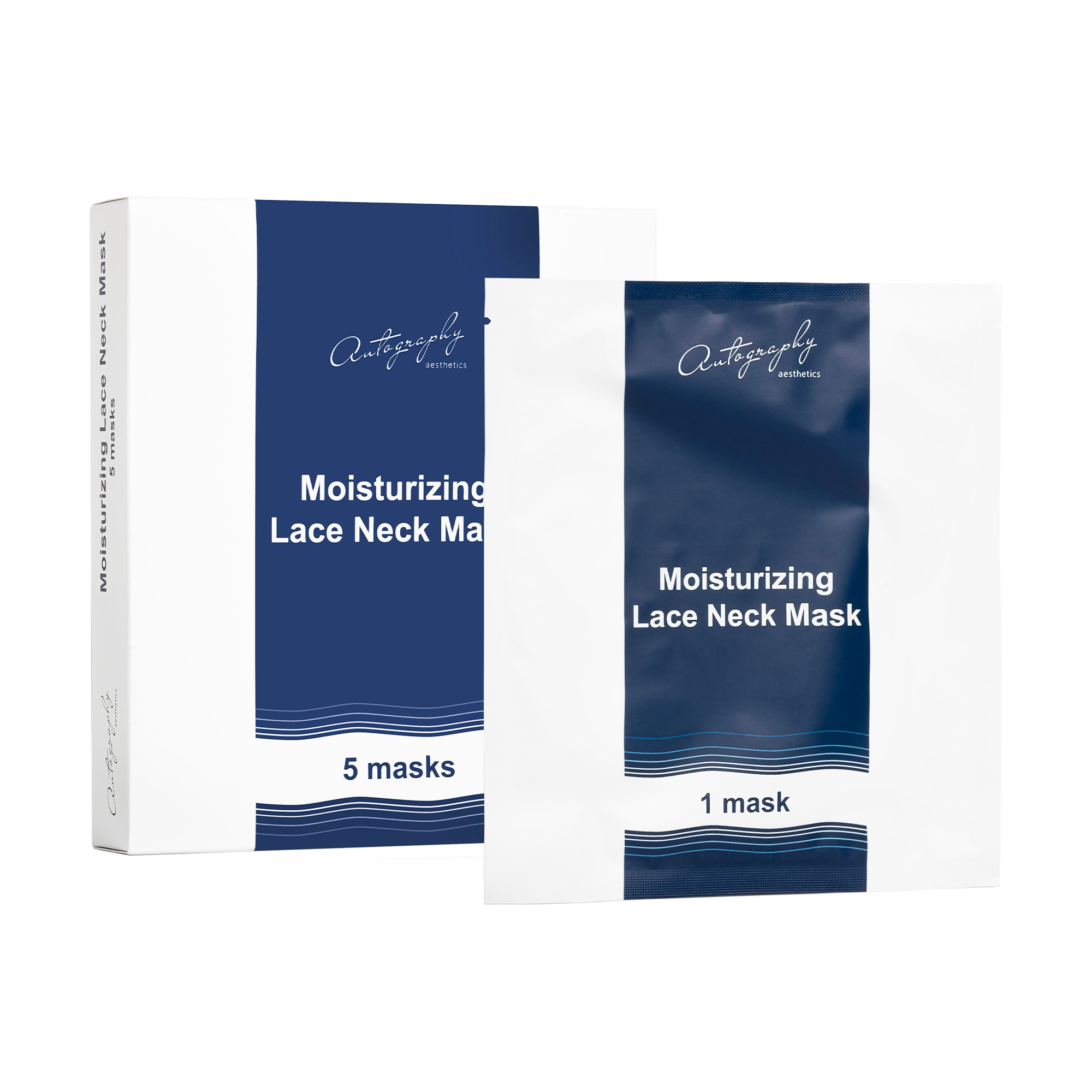Гідрогелева маска для шиї та зони декольте Autography Aesthetics Moisturizing Lace Neck Mask з ефектом ботулотоксина, 5 шт