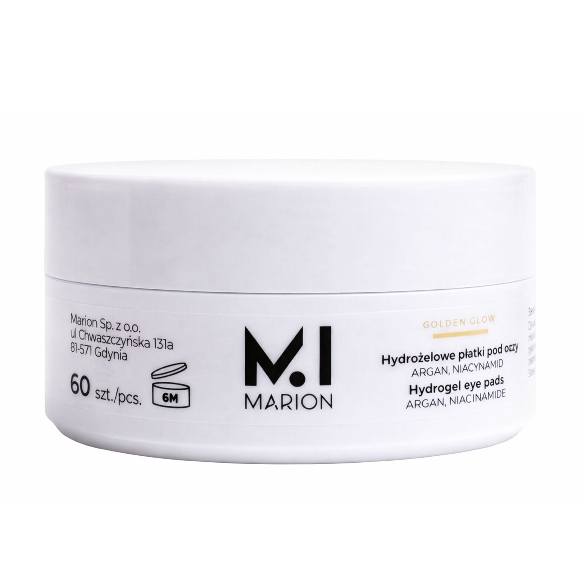 Гідрогелеві патчі для шкіри навколо очей Marion Golden Glow Argan Niacinamide Hydrogel Eye Pads, 60 шт
