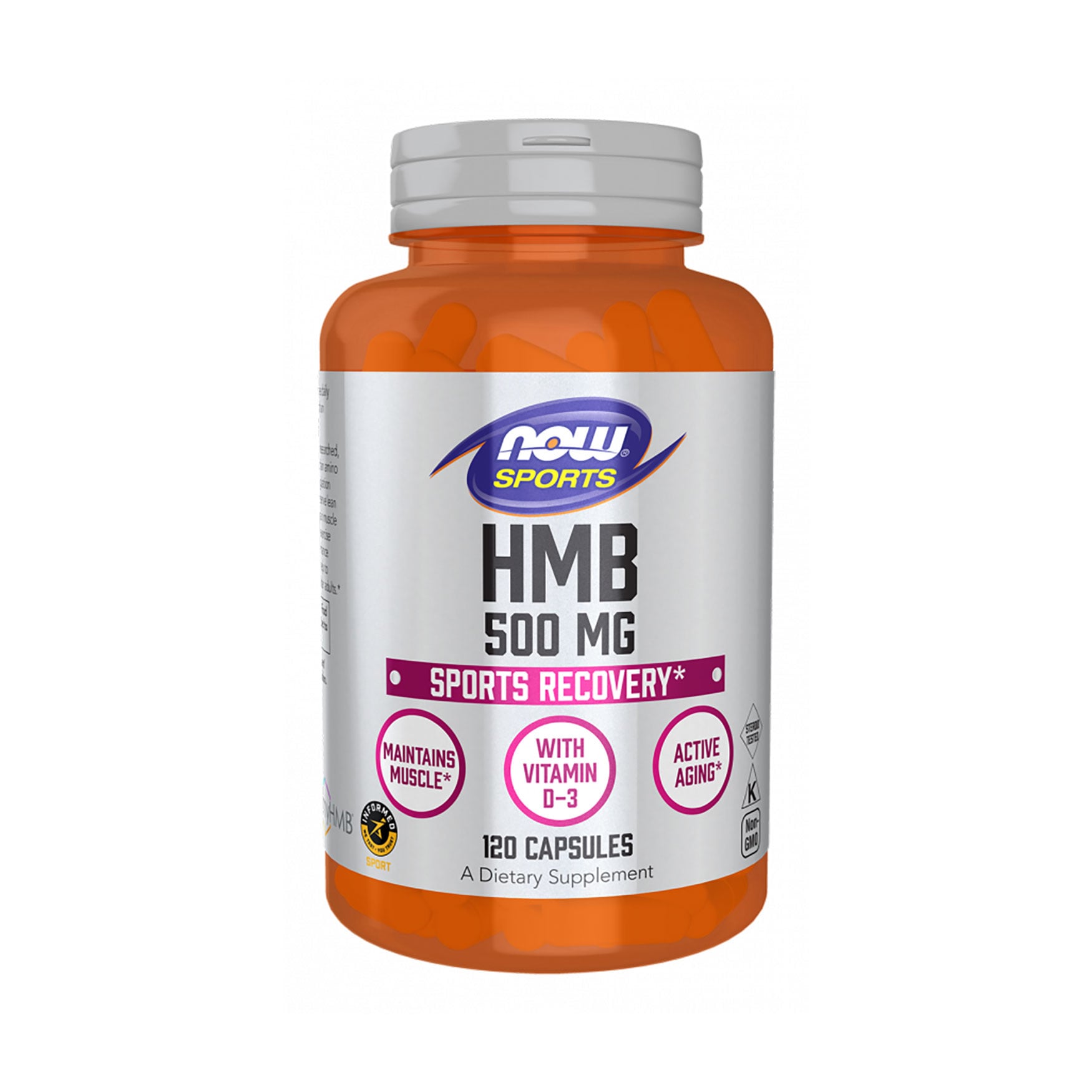Гідроксиметилбутират NOW foods Sports HMB 500 мг, 120 вегетарианских капсул