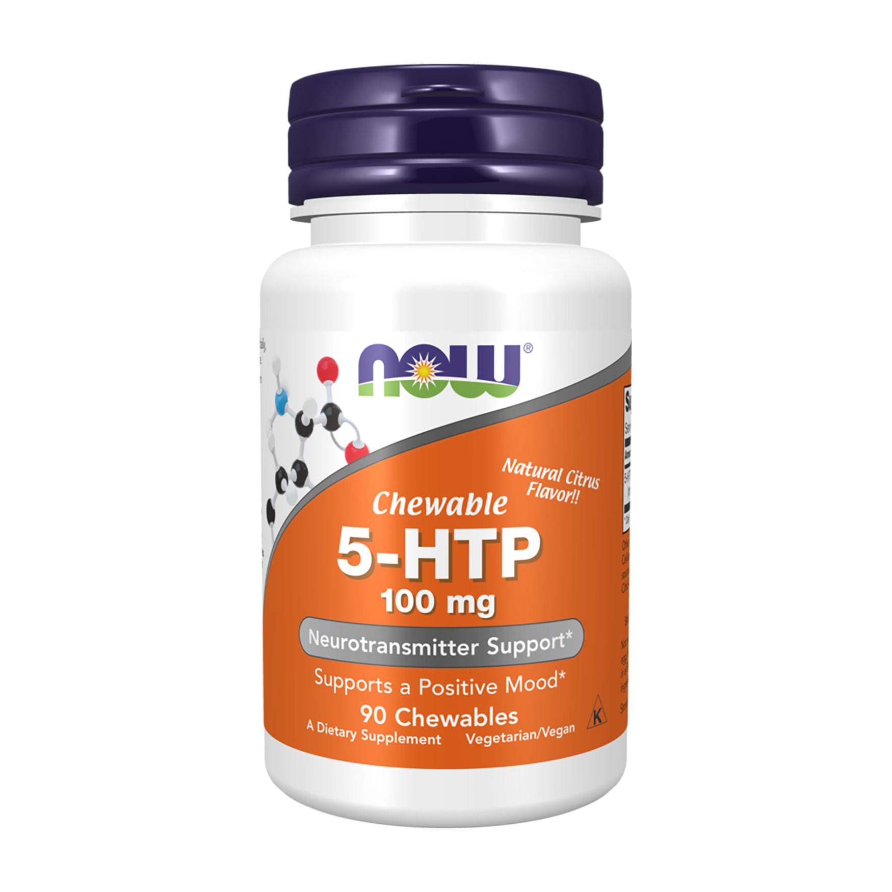 Гідрокситриптофан NOW foods 5-HTP 100 мг, 90 жувальних таблеток