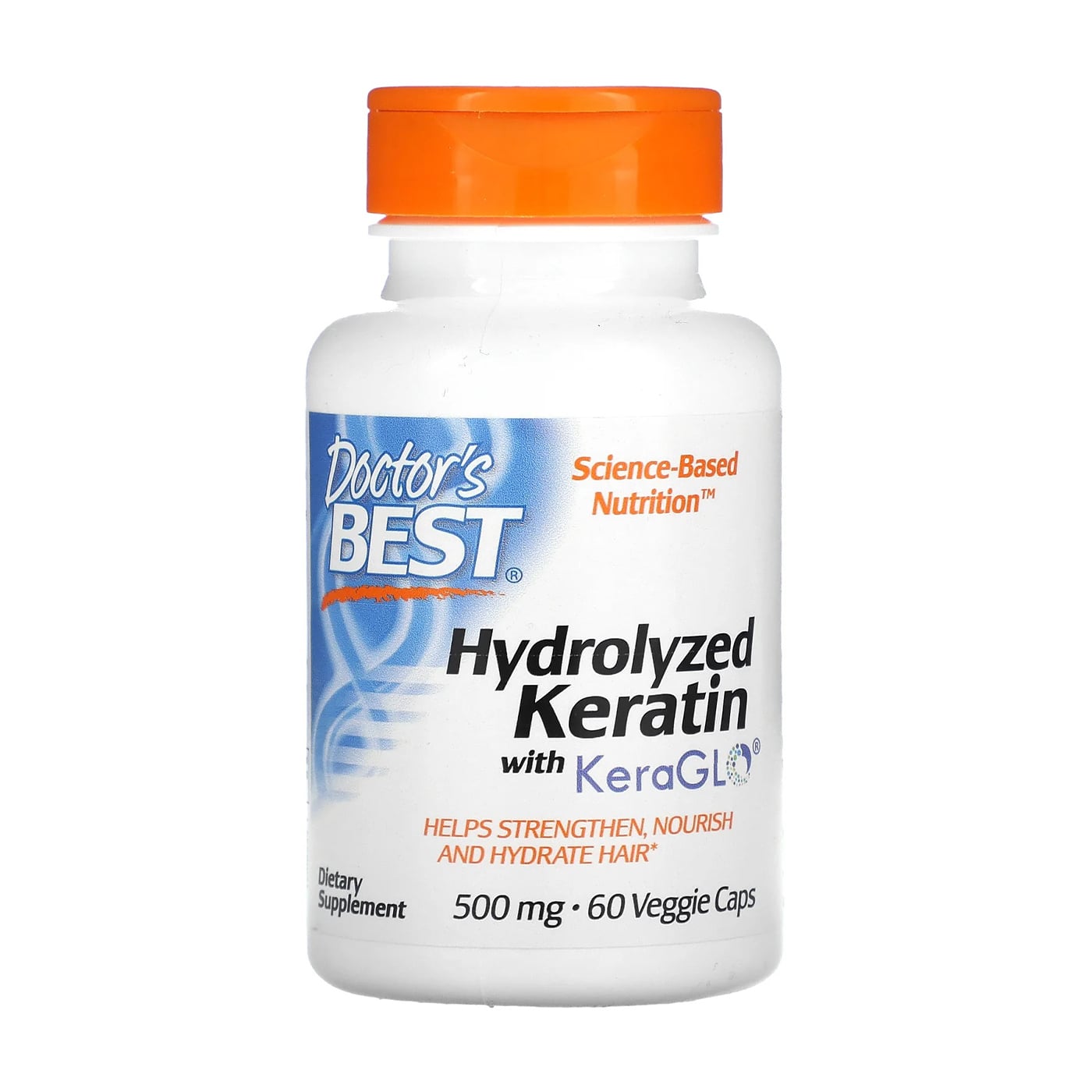 Гідролізований кератин Doctor's Best Hydrolyzed Keratin 500 мг, 60 капсул