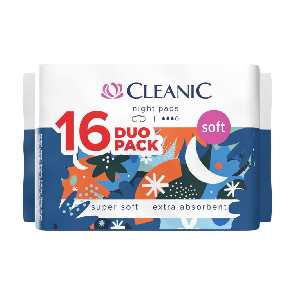 Гігієнічні прокладки Cleanic Soft Night Pads, 16 шт