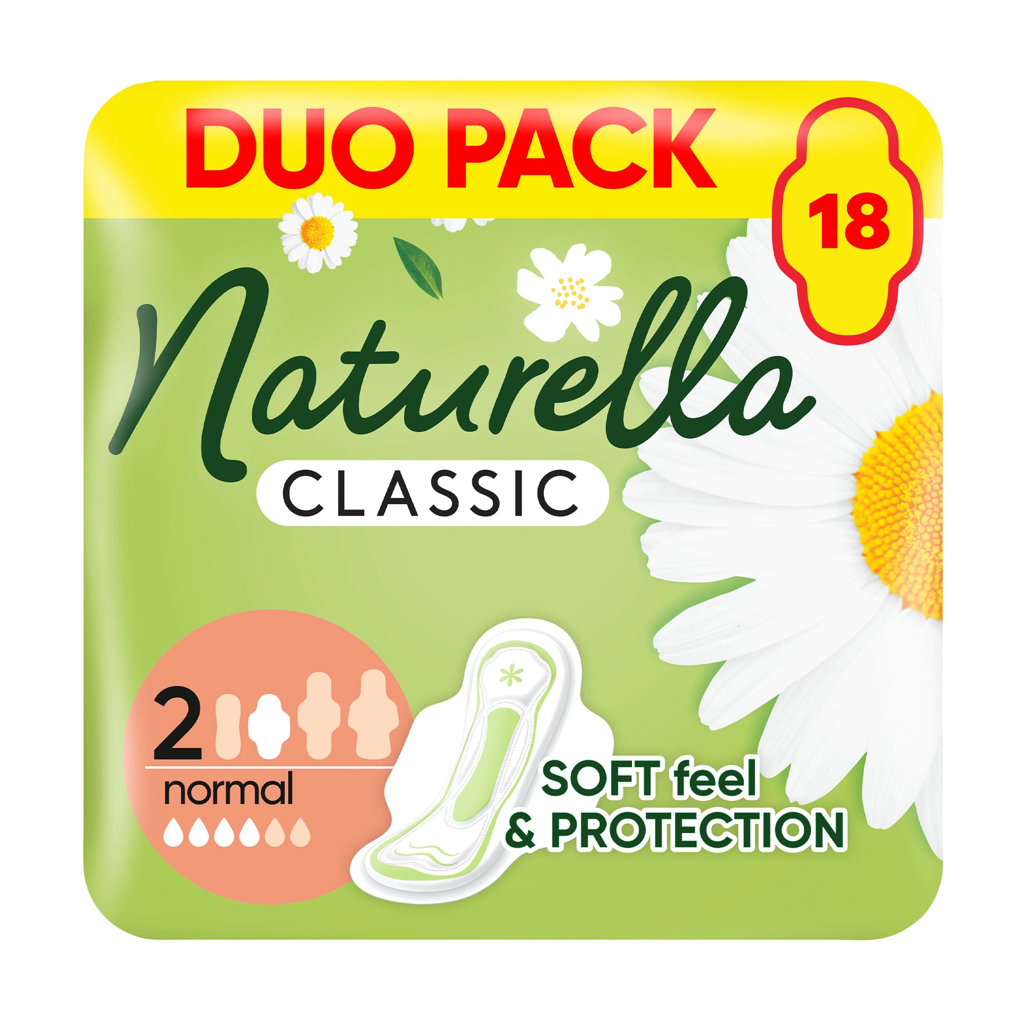 Гігієнічні прокладки NATURELLA Classic Normal розмір 2, 18 шт