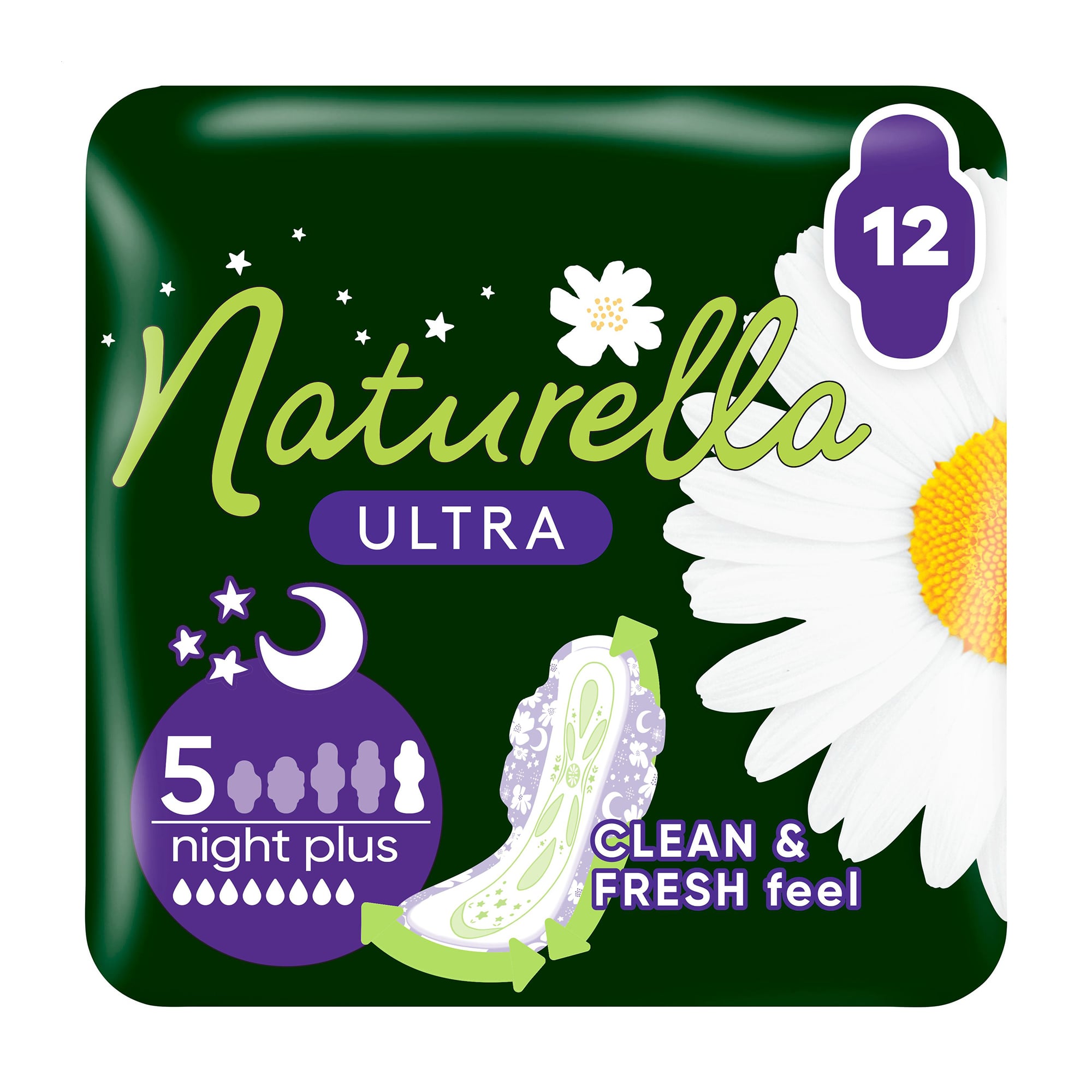 Гігієнічні прокладки NATURELLA Ultra Night Plus, розмір 5, 12 шт