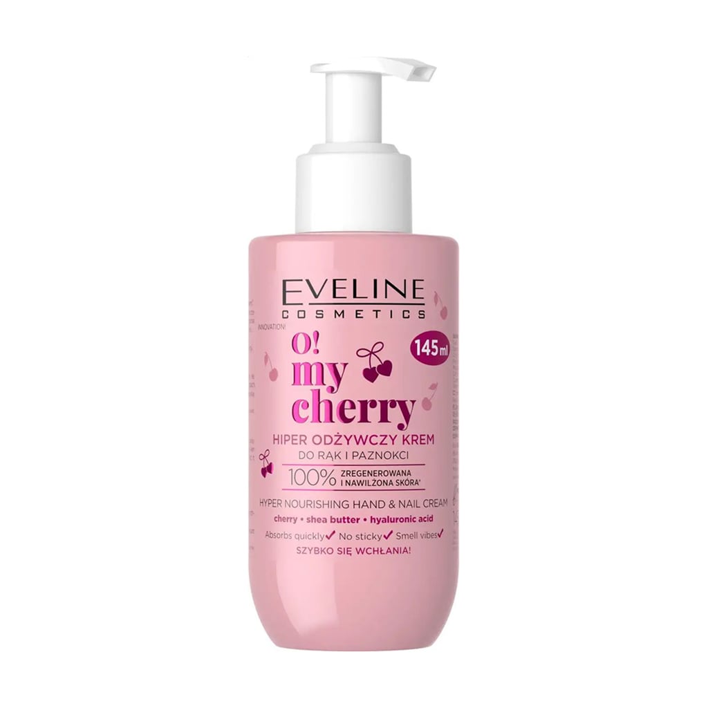 Гіперживильний крем для рук та нігтів Eveline Cosmetics O! My Cherry Hyper Nourishing Hand &amp; Nail Cream, 145 мл