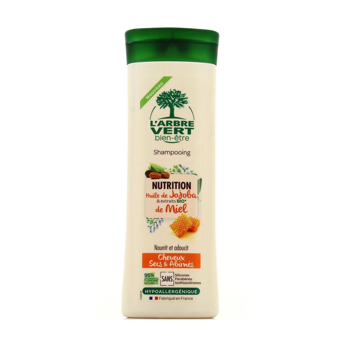 Гіпоалергенний шампунь для волосся L'Arbre Vert Nutrition Shampoo Живильний, з екстрактами олії жожоба та меду, 250 мл