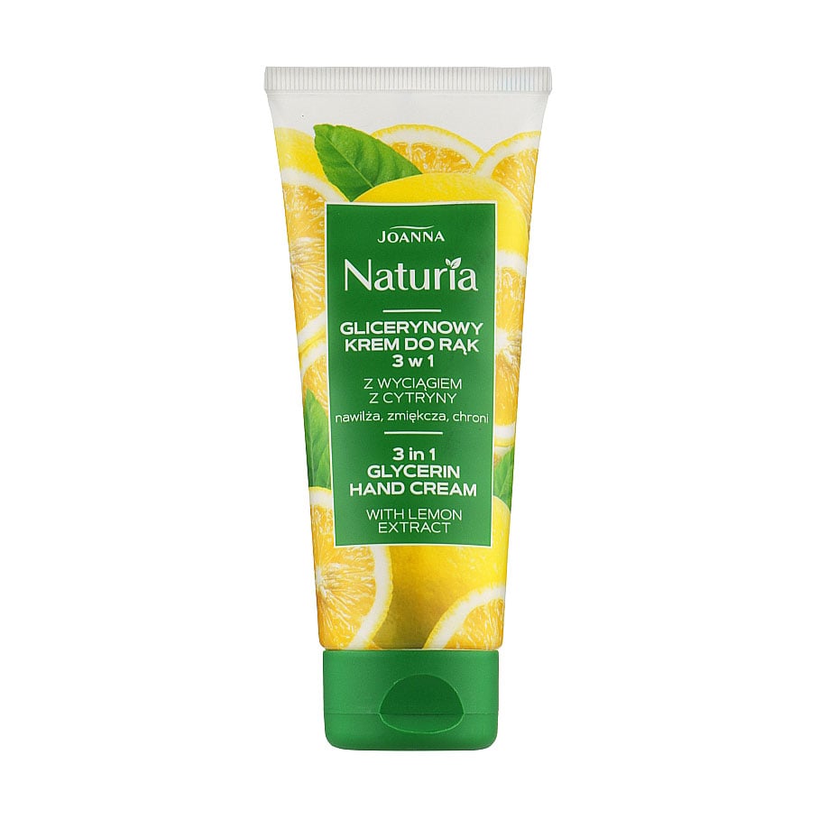 Гліцериновий крем для рук Joanna Naturia 3 in 1 Glycerin Hand Cream з екстрактом лимона, 100 г