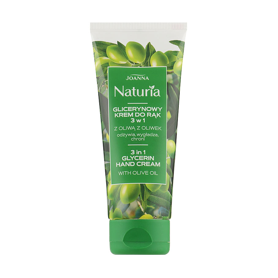 Гліцериновий крем для рук Joanna Naturia 3 in 1 Glycerin Hand Cream з оливковою олією, 100 г